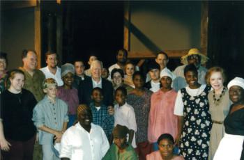 Jimmy Carter with the cast